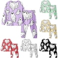 thumbnail image 1 of JCCXIN Child Girls Pajamas Halloween Sleepwear Long Sleeve Crew Neck Top And Pants 2 PC Sleep Set Ghost Graphic Soft Fall Winter Casual Daily Homewear Comfort Nightwear,Purple,8-9 Years, 1 of 4