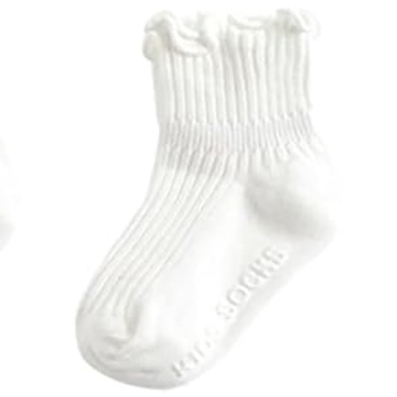 JCCXIN Child Toddler Boys Girls Ankle Socks Soft Solid Color Princess Ruffles Spring Summer Everyday Wear Breathable Adorable Home Socks,White,2-4 Years