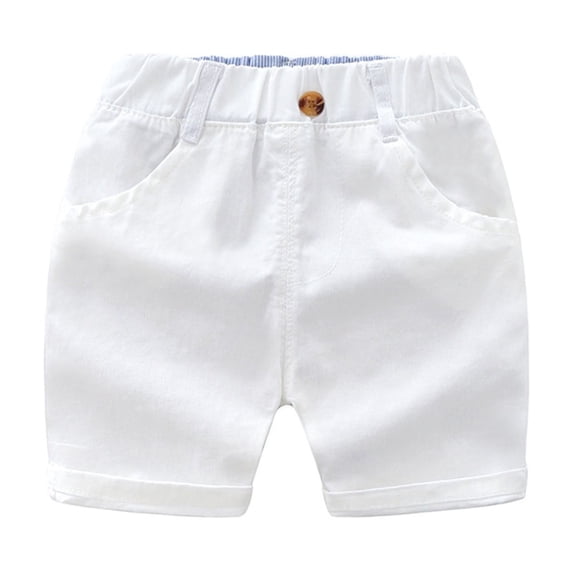 JCCXIN Child Toddler Boys Shorts Solid Casual Elastic Waist Comfortable Playwear Outdoor Funny Holiday Summer Wear,White,2-3 Years