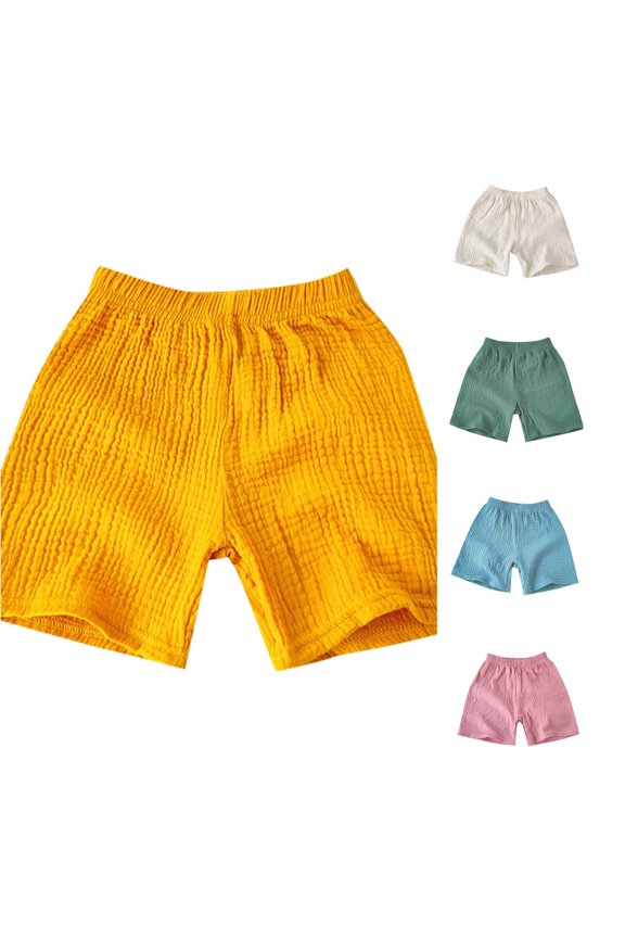 Child Toddler Girls Casual Shorts Elastic Waist Loose Fit Solid Color Lightweight Outdoor Daily Playwear Summer Lovely Party Bottoms,Blue,8-9 Years