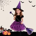 thumbnail image 1 of JCCXIN Child Toddler Girls Witch Halloween Outfits Dress-Up Party Clothes Bowknot Bat Graphic Tutu Skirt With Hat Broomstick 3 PC Set Trick Or Treat School Carnival Funny Outfit Sets,Purple,6-8 Years, 1 of 3