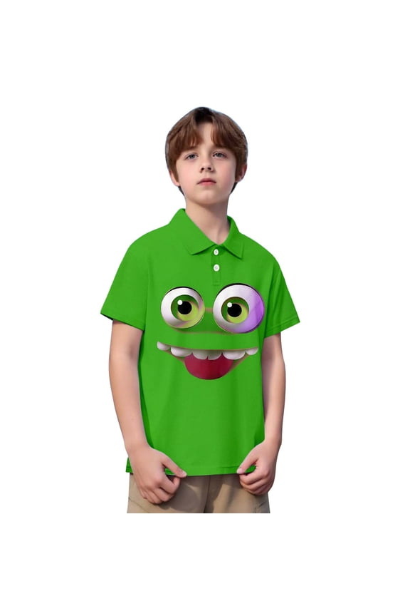 Children'S Tees Crew Neck Short Sleeve Summer Casual Prints Gentlemans Classic Vacation Top,Green,3-4 Years