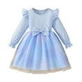 thumbnail image 1 of JCCXIN Girl Dress Girls Long Sleeve Star Printed Dress With Bow Detail Elegant Party Gown For And Autumn Lovely 4-5 Years, 1 of 9