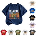thumbnail image 1 of JCCXIN Kids First Day Of School Tee Shirts For Boys Kindergarten Dinosaur Cartoon Graphic Tops Stretch Short Sleeve Crew Neck Summer Comfort Casual Daily Clothes,Navy,12-13 Years, 1 of 3