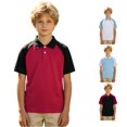 thumbnail image 1 of JCCXIN Little Boys School Uniform Polo Shirt Short Sleeve Patchwork Golf Shirts Stretch Active Tops Button Closure Collared Summer Adorable Casual Daily Clothes,Red,13-14 Years, 1 of 4