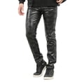 thumbnail image 1 of JCCXIN Mens Casual Pants Male Slim Fitting Leather Pants Leggings Tight Elastic Trend Motorcycle Leather Pants Streetwear Trousers, 1 of 9