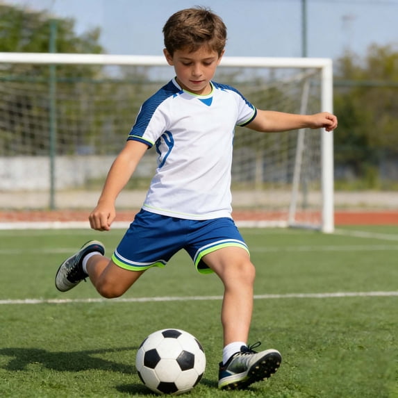 JCCXIN Outfit Sets Boys Youth Football O-Neck Short Sleeve T-Shirts Shorts Athletic Training Sportswear Kids Team Practice Play Cozy Clothes Sets