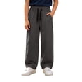 thumbnail image 1 of JCCXIN Girls Active Sweatpants Joggers Athletic Cargo Pants Baggy Straight Leg Drawstring Trousers With Pockets Fall Winter Casual Everyday Wear Soft Street Bottoms,Grey,9-10 Years, 1 of 9