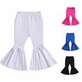 thumbnail image 1 of JCCXIN Girls Flare Pants Baggy Bow Elastic Waist Stretch Pants Outdoor Playwear Summer Casual Everyday Wear Soft Street Bottoms,White,5-6 Years, 1 of 9