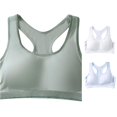 thumbnail image 1 of JCCXIN Girls Training Bras Padded Wireless Junior Sports Bras Racerback Soft Seamless Cami Elastic Wide Strap School Everyday Comfort Breathable Bralette,Green,15-18 Years, 1 of 9