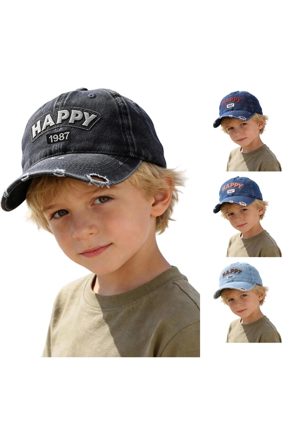 Toddler Baby Baseball Cap Boys Trucker Hat Letter Embroidery Adjustable Lightweight School Days Caps Spring Fall Daily Outdoor Adorable Hiking Sports Hats,Black,2-8 Years