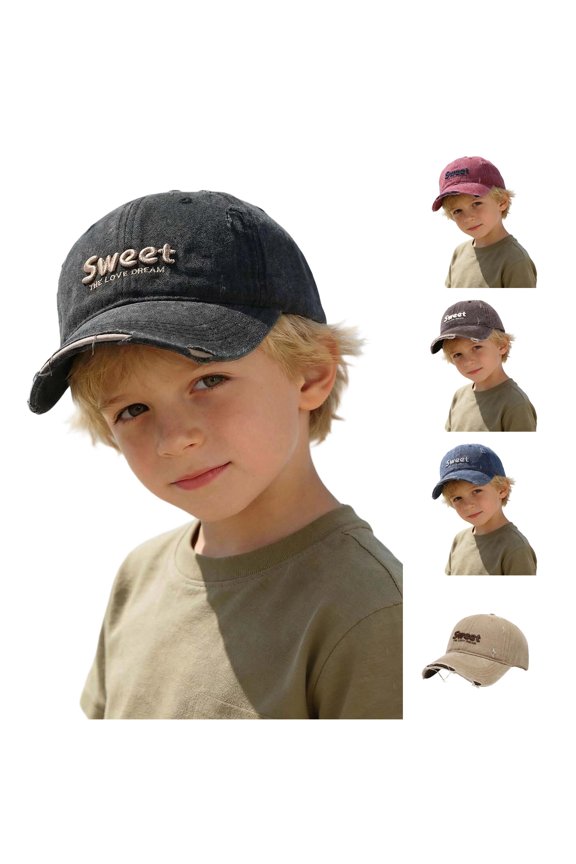 Toddler Baby Baseball Cap Boys Trucker Hat Letter Embroidery Adjustable Lightweight School Days Caps Spring Fall Daily Outdoor Cool Vacation Sports Hats,Black,2-8 Years