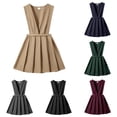 thumbnail image 1 of JCCXIN Toddler Baby Girls Dress Dresses Back To School Uniform Formal Pleated Suspender Dresses Solid Color Spring Fall Summer Daily Wear Sweet Holiday Sundress,Khaki,8-9 Years, 1 of 4