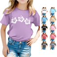 thumbnail image 1 of JCCXIN Toddler Baby Girls Tee Shirts Short Sleeve Flower Graphic Tops Crew Neck School Outdoor Playwear Loose Fit Summer Lovely Street Casual Daily Wear,Purple,10-11 Years, 1 of 5