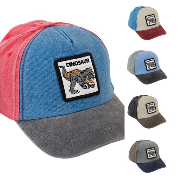 JCCXIN Toddler Baseball Cap Boys Trucker Hat Dinosaur Embroidery Adjustable Lightweight School Days Caps Spring Fall Daily Outdoor Cool Hiking Sports Hats,Red,2-8 Years