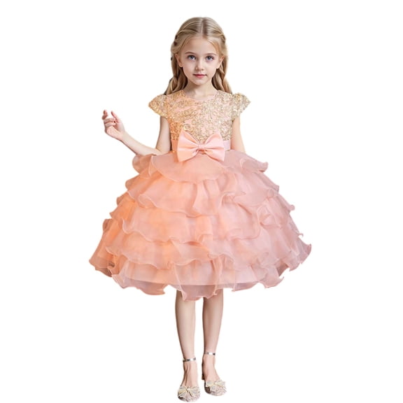 JCCXIN Toddler Girls Dresses Elegant Girls Party Dress With Satin Bodice And Skirt For Festive Style Dress For Toddlers And Little Girls Stylish Party Gown Girls Clothes 3-4 Years
