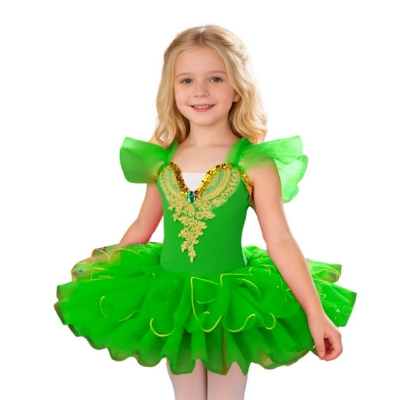 JCCXIN Toddler Girls Dresses Girls' Ballet Dress For Girls Playful Dance With Soft Net Overskirt For Performances And Holiday Party Casual Girls Clothes 3-4 Years