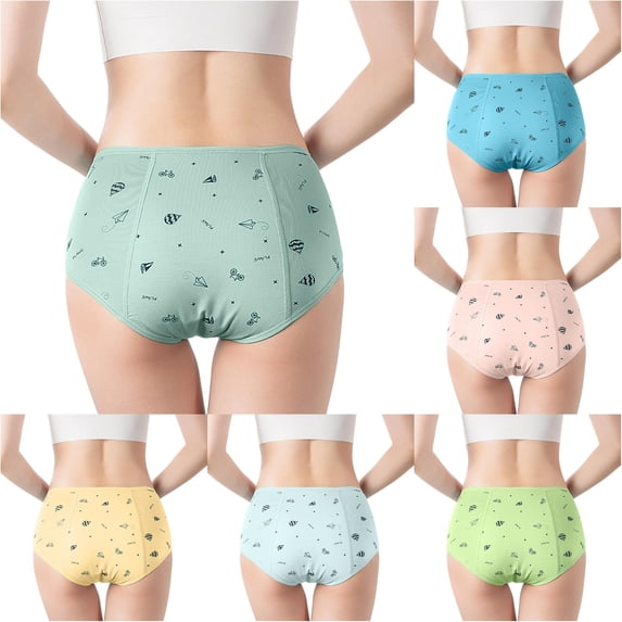 JCCXIN Toddler Girls Underwear Cotton Junior Panties Soft Breathable Elastic Waist Cartoon Graphic Comfort School Home Everyday Wear Breathable Underpants,Green,L