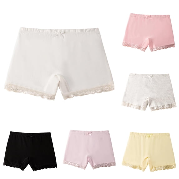 JCCXIN Toddler Girls Underwear Junior Under Dress Shorts Breathable Elastic Waist Lace Solid Color Comfort School Home Everyday Wear Cozy Underpants,White,13-14 Years