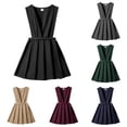thumbnail image 1 of JCCXIN Toddler Kid Girls Dress Dresses Back To School Uniform Formal Pleated Suspender Dresses Solid Color Spring Fall Summer Daily Wear Cozy Holiday Sundress,Black,3-4 Years, 1 of 4