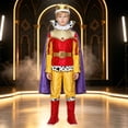 thumbnail image 1 of JCCXIN Toddler Kids Boys King Halloween Outfits Dress-Up Party Clothes Tops Pants Belt Cloak With Head wear 5 PC Set Trick Or Treat School Carnival Funny Outfit Sets,Yellow,9-10 Years, 1 of 8