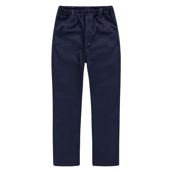 JCCXIN Toddler Kids Boys School Uniform Pants Flat Front Dressy Stretch Chino Pants Dressy Elastic Waist Straight Leg Trouser With Pockets Solid Color Casual Daily Cool Party Bottoms,Navy,8-9 Years