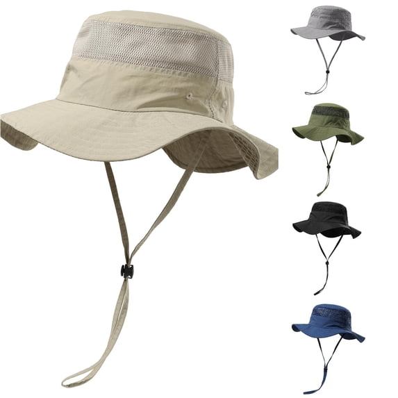 JCCXIN Toddler Kids Sun Hat Boys Girls Bucket Hats Breathable Mesh Wide Brim Fishing Cap Lightweight Summer Daily Caps Holiday Outdoor Casual Hiking Camping Hats,Khaki,8-10 Years