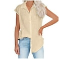 thumbnail image 1 of JCCXIN Tops For Women Summer Solid Color Short Sleeve Shirt For Men Casual Breasted Button Up Lightweight Breathable Casual Tops Trendy, 1 of 4
