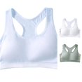 thumbnail image 1 of JCCXIN Training Bras For Girls Padded Wireless Junior Sports Bras Racerback Soft Seamless Cami Elastic Wide Strap School Everyday Comfort Cute Bralette,Sky Blue,15-18 Years, 1 of 9