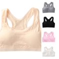 thumbnail image 1 of JCCXIN Training Bras For Girls Padded Wireless Junior Sports Bras Soft Seamless Cami Elastic Wide Strap School Everyday Comfort Cute Bralette,Beige,13-18 Years, 1 of 4