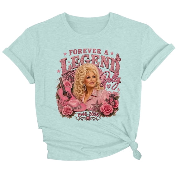 JCCXIN Vintage Dolly Shirt Parton Memorial T-Shirt Country Legend Tee Retro Country Singer Graphic Tee Crewneck Tops for Women