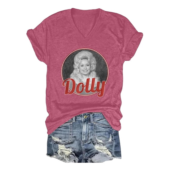 JCCXIN Vintage Dolly Shirt for Women Parton Memorial T-Shirt Country Legend Tee Retro Country Singer Graphic Tee Shirts