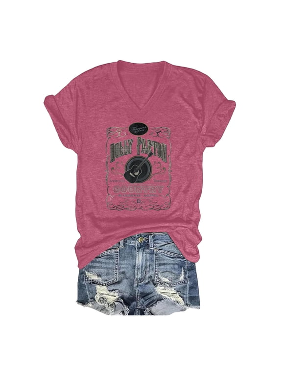 Vintage Dolly Shirt for Women Parton Memorial T-Shirt Country Legend Tee Retro Country Singer Graphic Tee Shirts