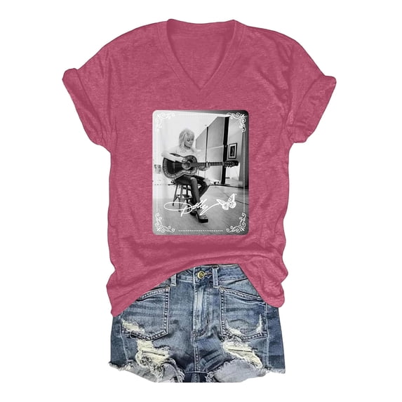 JCCXIN Vintage Dolly Shirt for Women Parton Memorial T-Shirt Country Legend Tee Retro Country Singer Graphic Tee Shirts