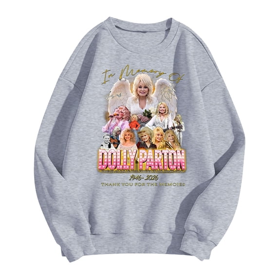 JCCXIN Vintage Dolly Sweatshirt for Women Parton Memorial Sweatshirts Retro Country Singer Graphic Pullover Casual Fall Outfits