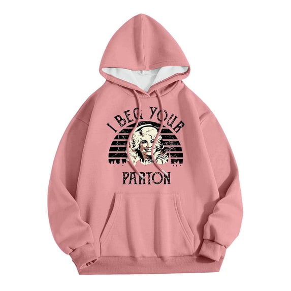 JCCXIN Womens Dolly Sweatshirt I Beg Your Parton Shirt Country Music Long Sleeve Hoodies