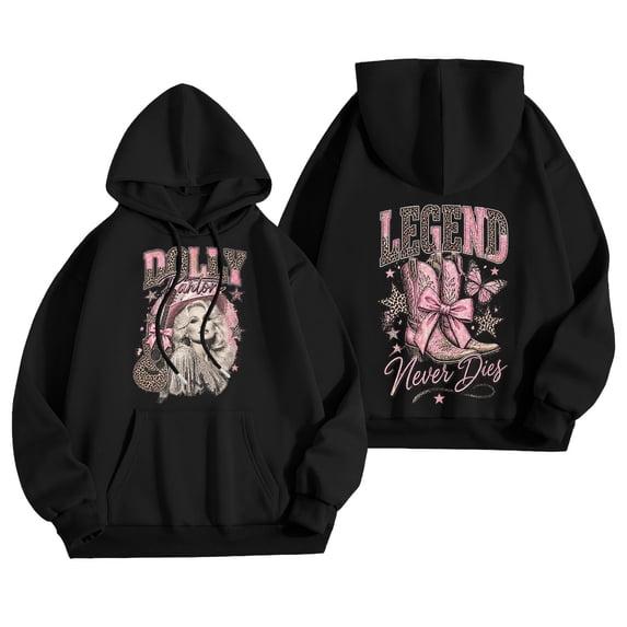 JCCXIN Womens Vintage Dolly Graphic Hoodies, Western Sweatshirts, Country Music Lengend Hooded Sweatshirt
