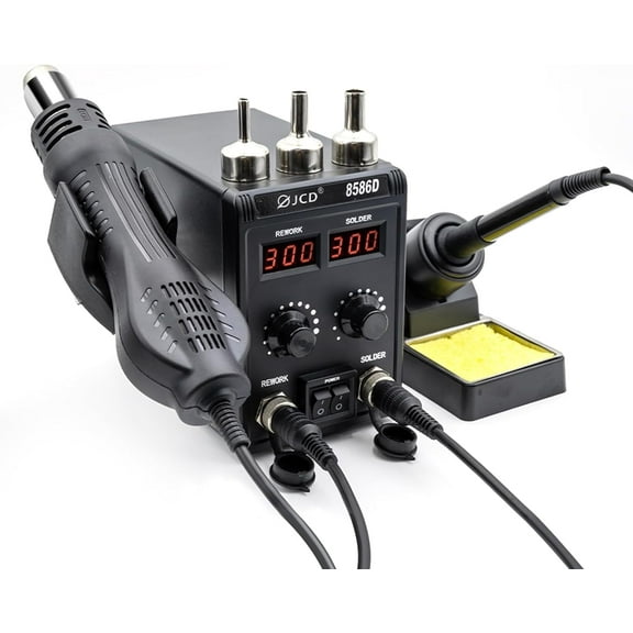 JCD 2-in-1 Soldering Station 8586D with 60W Iron and 700W Heat Gun