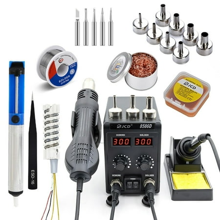 JCD Soldering Iron Kit and Heat Gun Temperatrue Controlled Soldering Station