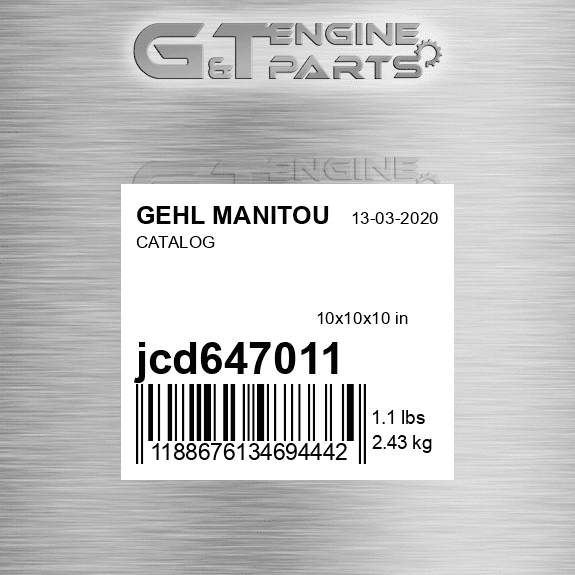 JCD647011 CATALOG fits Gehl Manitou (New OEM)