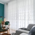 thumbnail image 1 of JCDY 2 Panels White Embroidered Floral Sheer Curtains 63-96 inches Length for Bedroom Study Room Kitchen Living Room Grommet Yarn Window Drapes,Transparent Light Weight Soft Window Treatment Curtains, 1 of 10