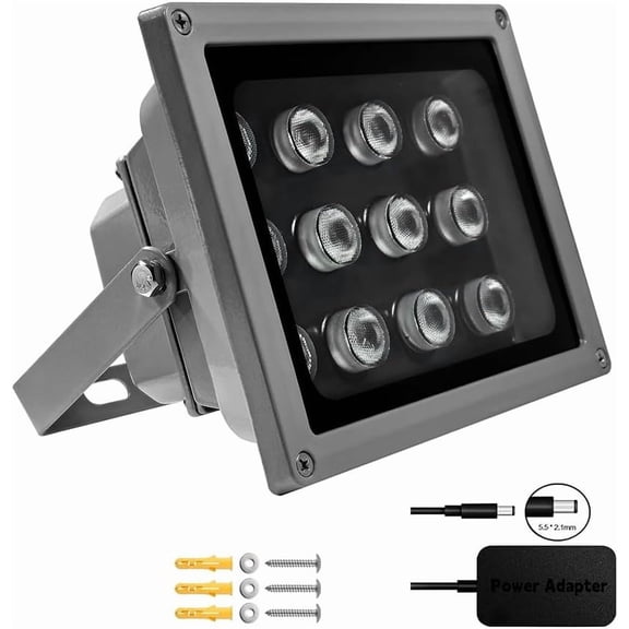 JCHENG Infrared Light 12-Led IR Illuminator Long Range for 850nm Night Vision Security Camera and VR Systems