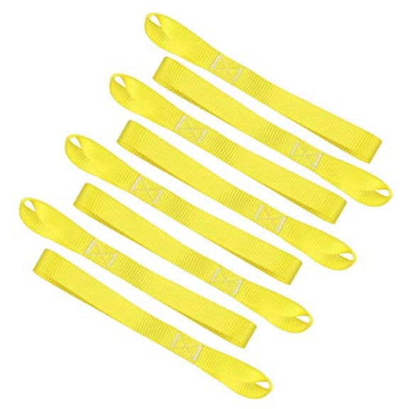 JCHL Soft Loop Tie Down Straps 1800Lbs Load Capacity, Tie Down Loops for Securing ATV UTV Motorcycles Scooters Dirt Bikes Lawn Garden Equipment yellow (8 Pack)