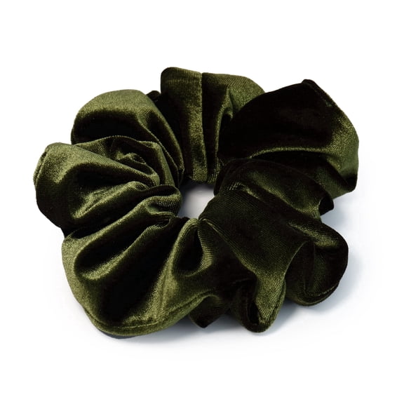 JCLIFE Large Velvet Hair Scrunchie, 5 Inch Elastic Hair Tie for Thick and Thin Hair, Soft Classic Ponytail and Bun Holder, Single Piece - Emerald