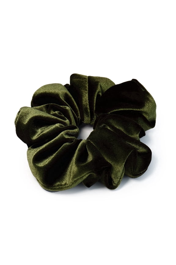 Large Velvet Hair Scrunchie, 5 Inch Elastic Hair Tie for Thick and Thin Hair, Soft Classic Ponytail and Bun Holder, Single Piece - Emerald