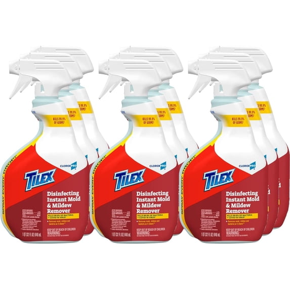 JCLPPro Tilex Disinfecting Instant Mold and Mildew Remover Spray, 32 Fluid Ounces, Pack of 9 (Package May Vary)