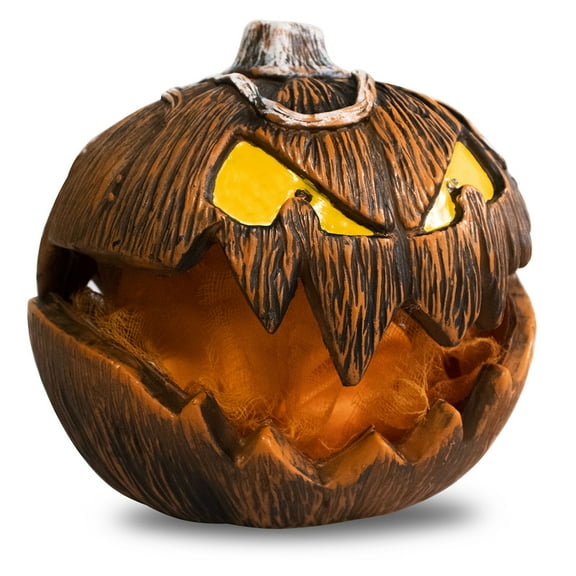 JCMZJ Halloween Animated Pumpkin Decoration – Light-Up Jack-O-Lantern with Sound Effects, Latex Foam Pumpkin Head for Indoor & Outdoor(Without Lifting)