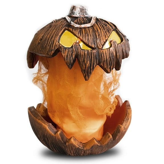 JCMZJ Halloween Animated Pumpkin Decoration – Light-Up Jack-O-Lantern with Sound Effects, Latex Foam Pumpkin Head for Indoor & Outdoor(With Lifting)