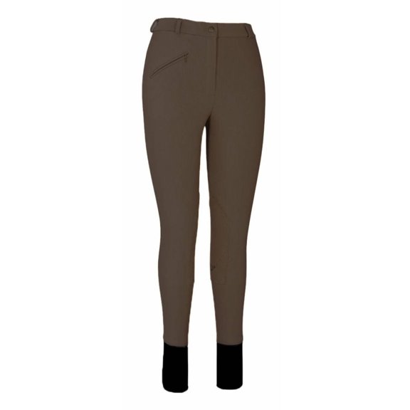 JCP Tuffrider Ladies Ribb Knee Patch Regular Breeches, Size 24, Taupe