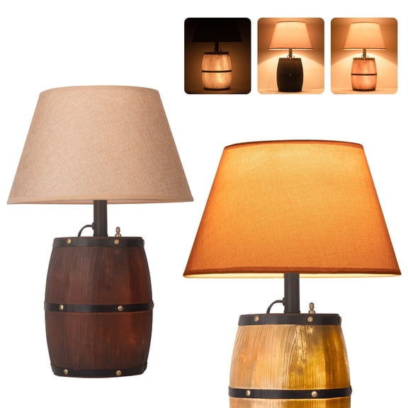 JCPYIUL Vintage Bedside desk Lamps,Modern table lamps, Resin Wine Barrel Night Light&Mid Century Desk Lamp -Three Lighting Methods, Special Design for Bedroom, Bedside